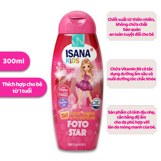Sữa tắm ISANA kids công chúa, thể thao cho bé bản giới hạn - 300ml