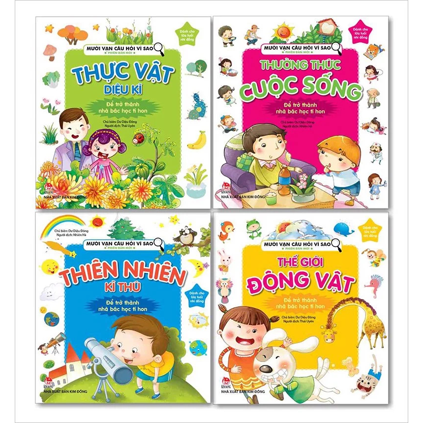 Sách - Mười Vạn Câu Hỏi Vì Sao Phiên Bản Mới: Thế Giới Động Vật ,Thực Vật , Thiên Nhiên , Cuộc Sống (Combo 4Q)