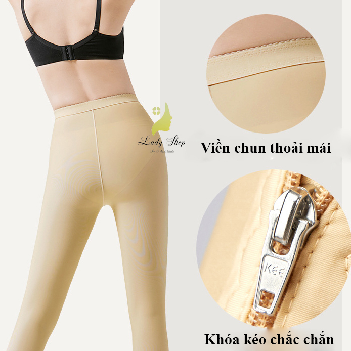 Quần gen nịt định hình đùi eo, nâng mông sau hút mỡ, tập gym, dây khóa kéo tiện lợi