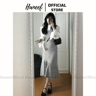 Set váy dạ , set váy dạ tweed kèm áo thời trang thanh lịch, set áo dạ kèm chân váy đuôi cá và áo, bộ đồ nữ