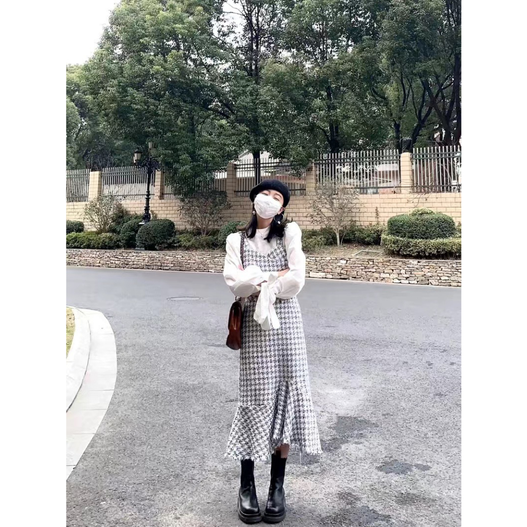 Set váy dạ , set váy dạ tweed kèm áo thời trang thanh lịch, set áo dạ kèm chân váy đuôi cá và áo, bộ đồ nữ