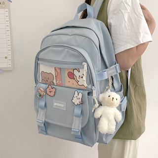 Balo ulzzang GENBAG cặp đi học nữ nhiều ngăn thời trang học sinh đựng laptop 15 6 inch BL22