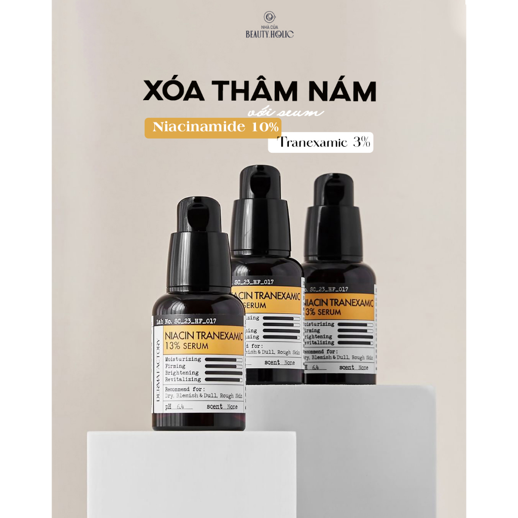 Serum dưỡng trắng mờ thâm DERMA FACTORY NIACIN TRANEXAMIC ACID 13 SERUM