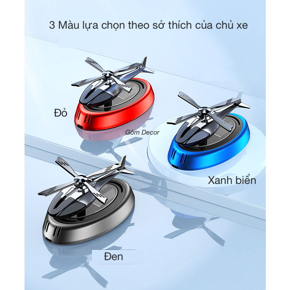 Nước hoa năng lượng mặt trời hình máy bay trực thăng gắn taplo ô tô, khuyếch tán hương thơm