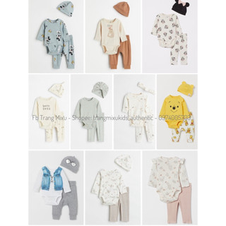 Set bộ quần áo sơ sinh body newborn bé trai bé gái HM Auth