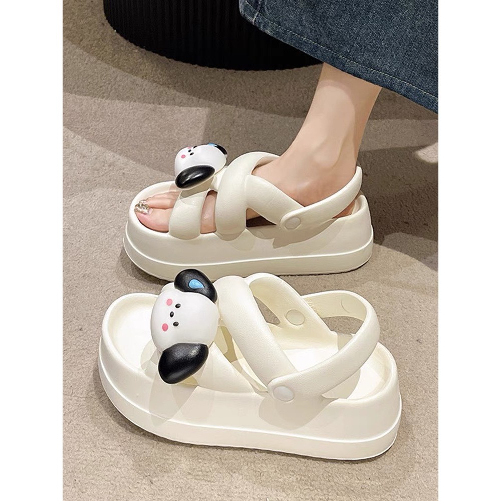 Dép Sandal HÌNH CÚN gắn sticker EVA siêu bền nâng chiều cao quai hậu