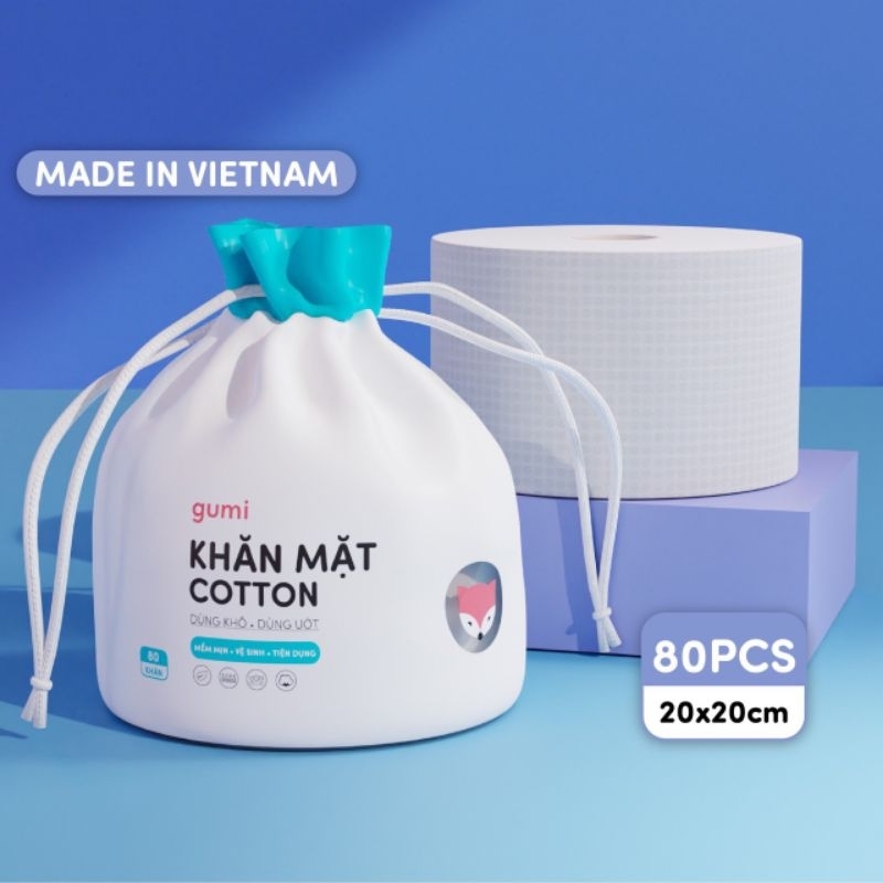 KHĂN MẶT cotton khô Gumi