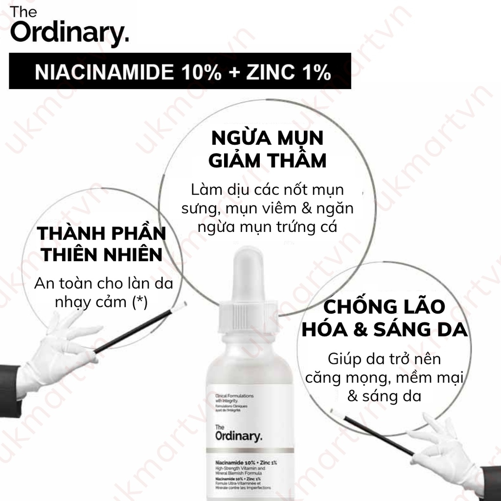 Tinh chất The Ordinary Niacinamide 10% + Zinc 1% Full Size 30ml
