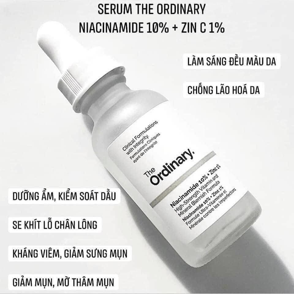 Tinh chất The Ordinary Niacinamide 10% + Zinc 1% Full Size 30ml