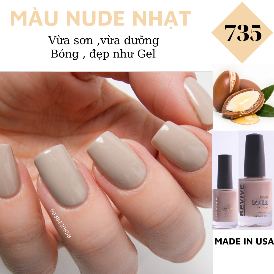 Sơn móng tay Organics Naturals Revive Chính Hãng Mỹ USA - Màu Nude Nhạt mã 735