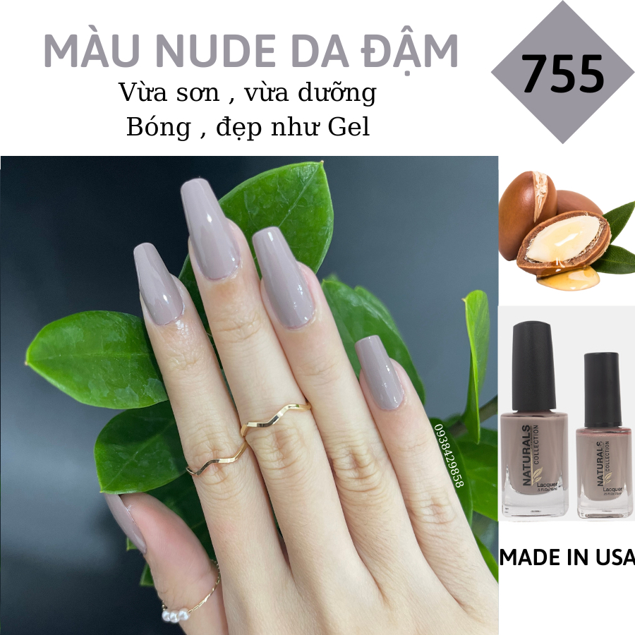 Sơn móng tay Organics Naturals Revive Chính Hãng Mỹ USA - Màu Nude Da Đậm mã 755