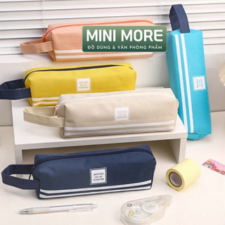  Minimore | Túi Đựng Bút Bằng Vải Canvas Màu Trơn Sáng Tạo 