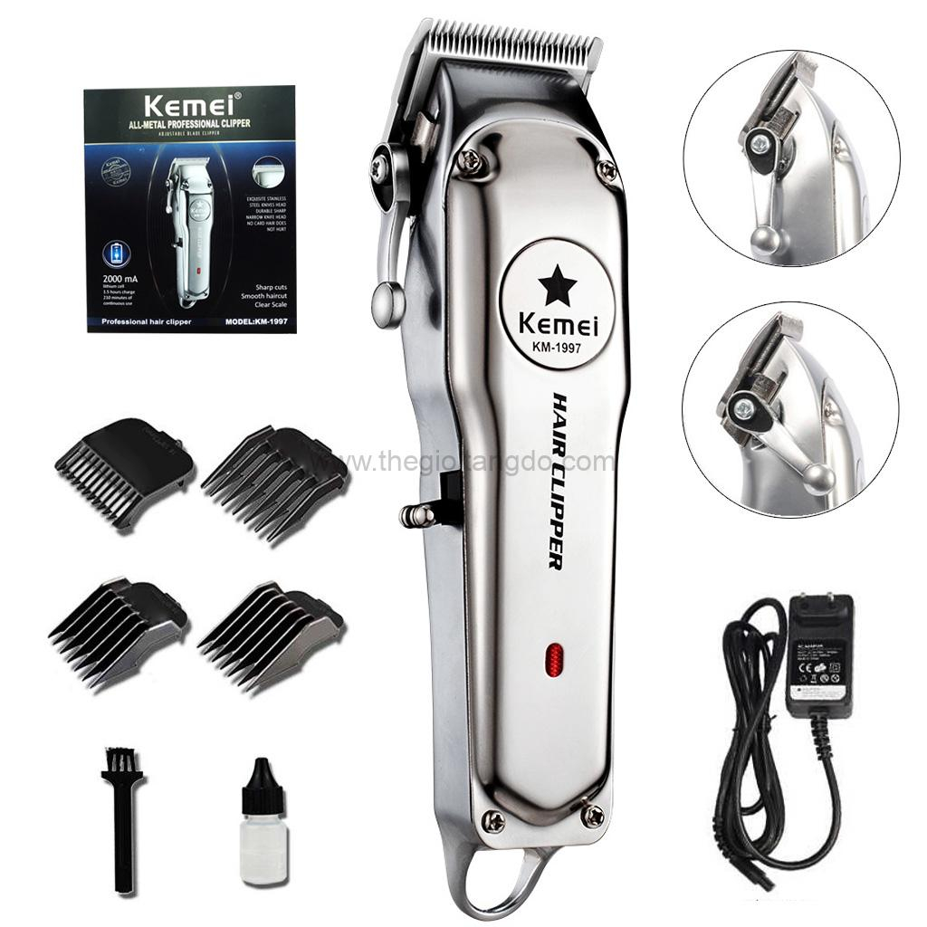 Tông đơ cắt tóc Kemei 1998, Tông đơ Thân Nhôm Nguyên Khối Chuyên Nghiệp Cho Salon Và Gia Đình