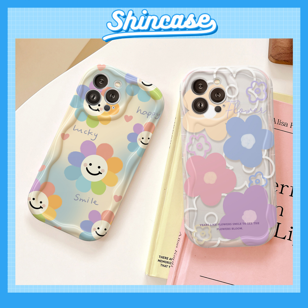 Ốp Lưng Điện Thoại Iphone Happy Flower Sóng Nổi 6s/6splus/7/7plus/8/8plus/x/xs/11/12/13/14/pro/max/promax/plus