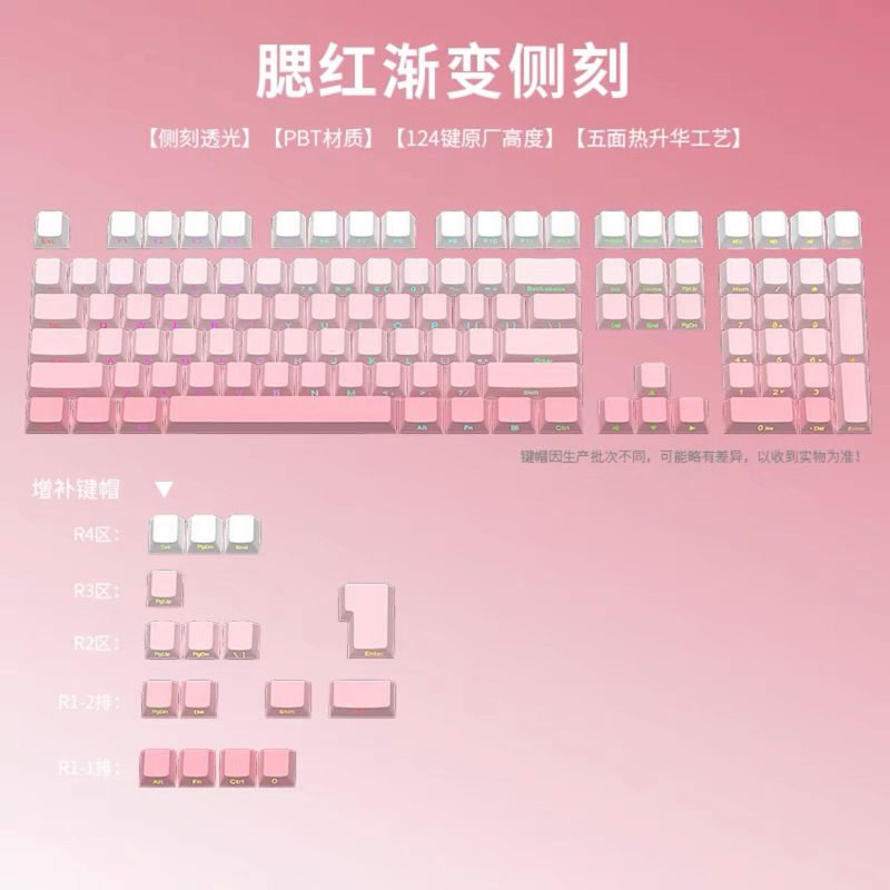 KEYCAP GRADIENT XUYÊN LED DOUBLESHOT~CHERRY PROFILE