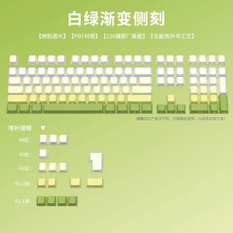 KEYCAP GRADIENT XUYÊN LED DOUBLESHOT~CHERRY PROFILE