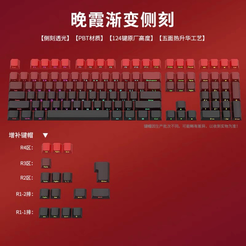 KEYCAP GRADIENT XUYÊN LED DOUBLESHOT~CHERRY PROFILE