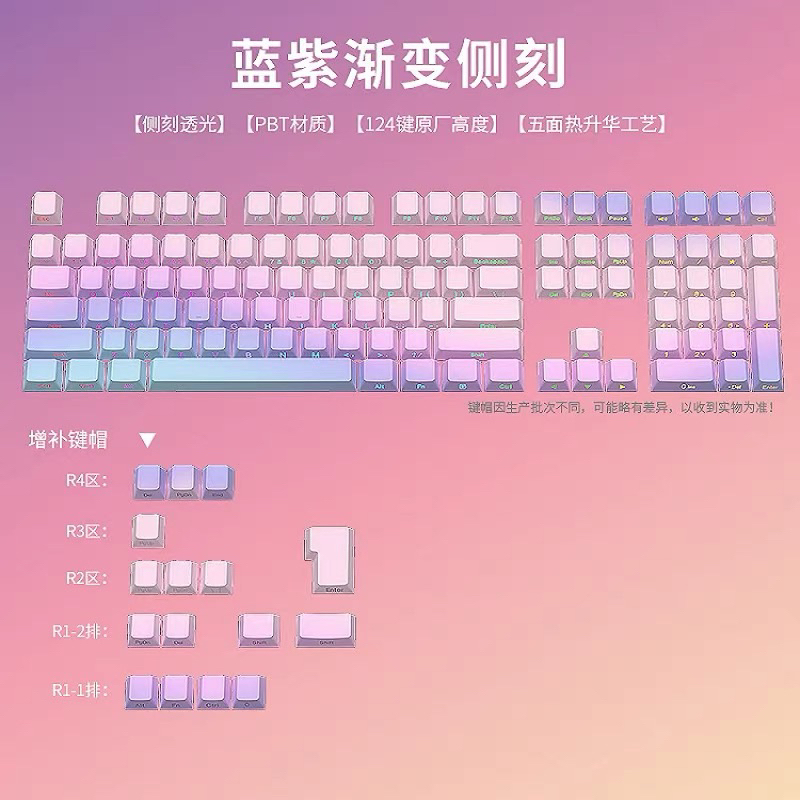 KEYCAP GRADIENT XUYÊN LED DOUBLESHOT~CHERRY PROFILE