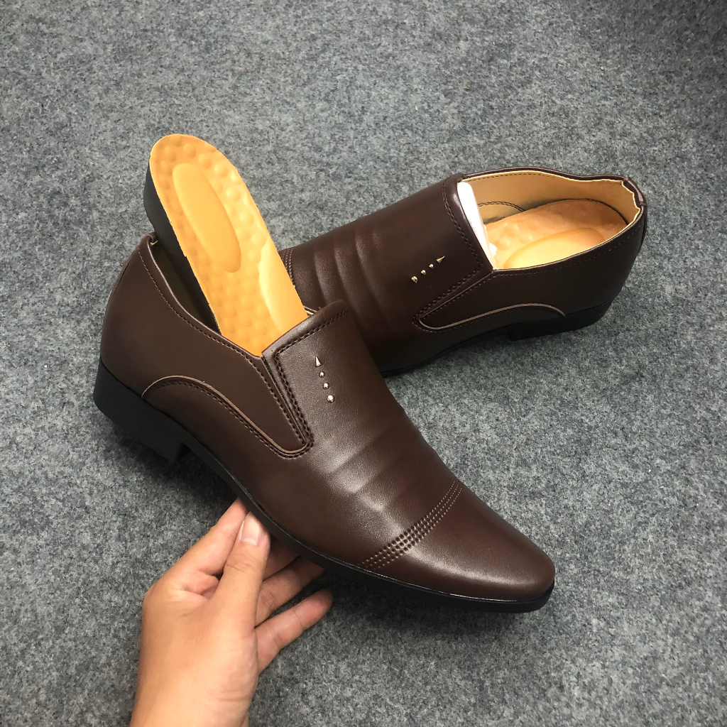 Giày tây nam da mềm, tăng chiều cao ẩn 6-7cm, đế đã khâu chất liệu cao su nguyên tấm chống trơn cao cấp OHS420