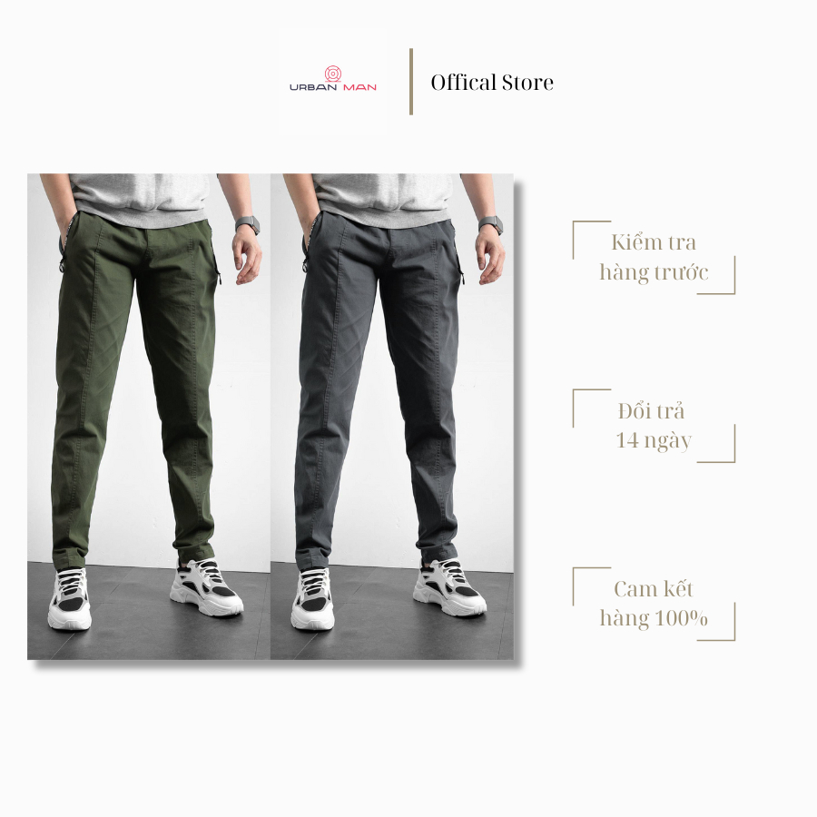 Quần Kaki Slimfit Cao Cấp Túi Khóa Kéo