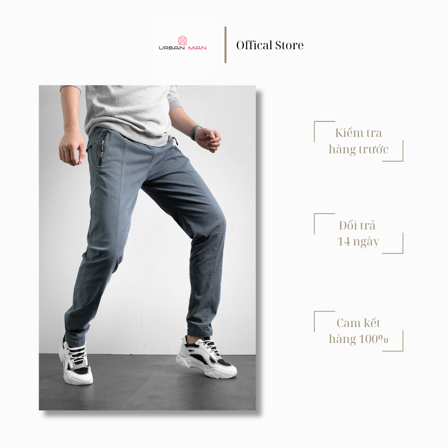 Quần Kaki Slimfit Cao Cấp Túi Khóa Kéo