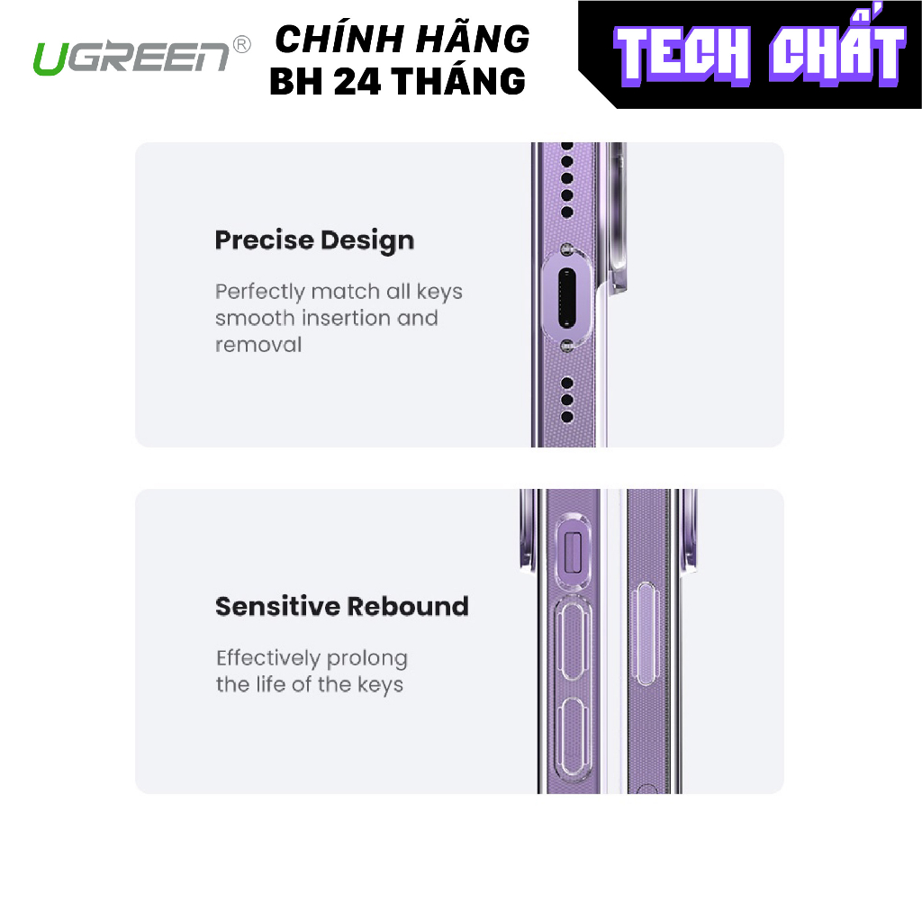 Ốp lưng Ugreen chính hãng chống Sock hỗ trợ sạc từ tính hít nam châm cho iphone full box x xs xs max 11 12 13 14 pro max