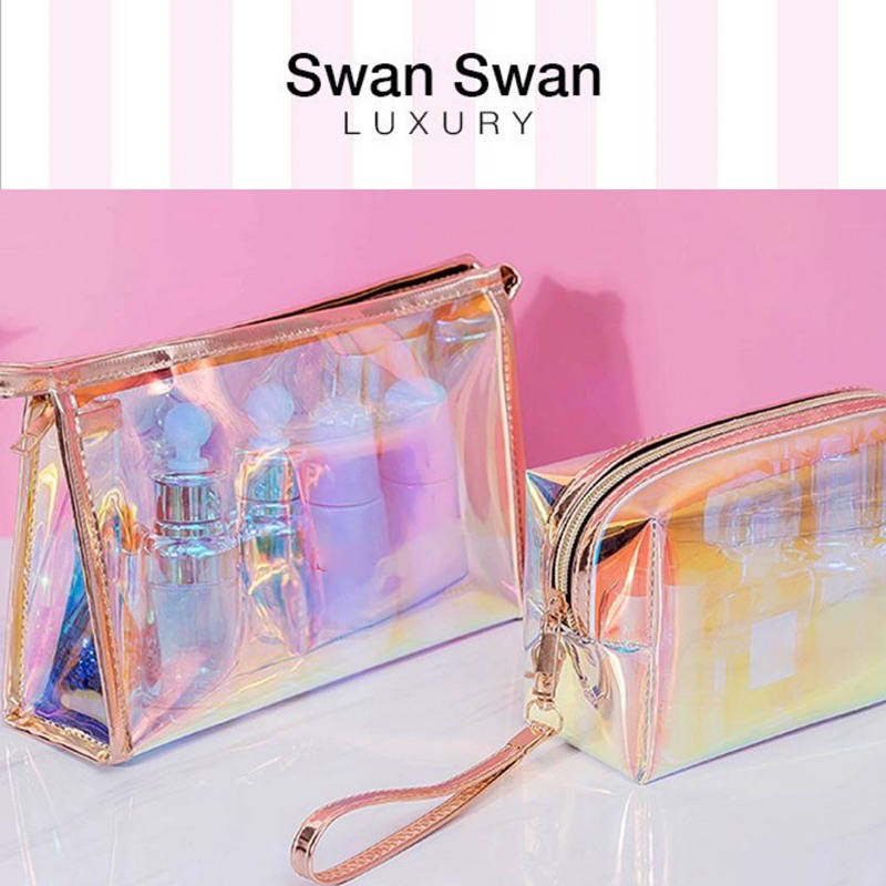 Túi Đựng Mỹ Phẩm Hồng Bạc HoloGraphic