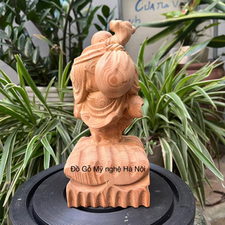 Tượng phật di lặc gỗ ngọc am thơm (cao 20 ngang 10 sâu 10cm)