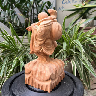 Tượng phật di lặc gỗ ngọc am thơm (cao 20 ngang 10 sâu 10cm)