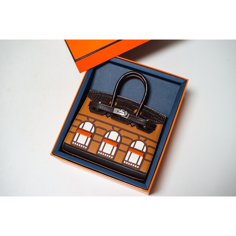 Túi xách HM Birkin size 20 cm, hoạ tiết cửa sổ đặc sắc.Túi full box đặc biệt