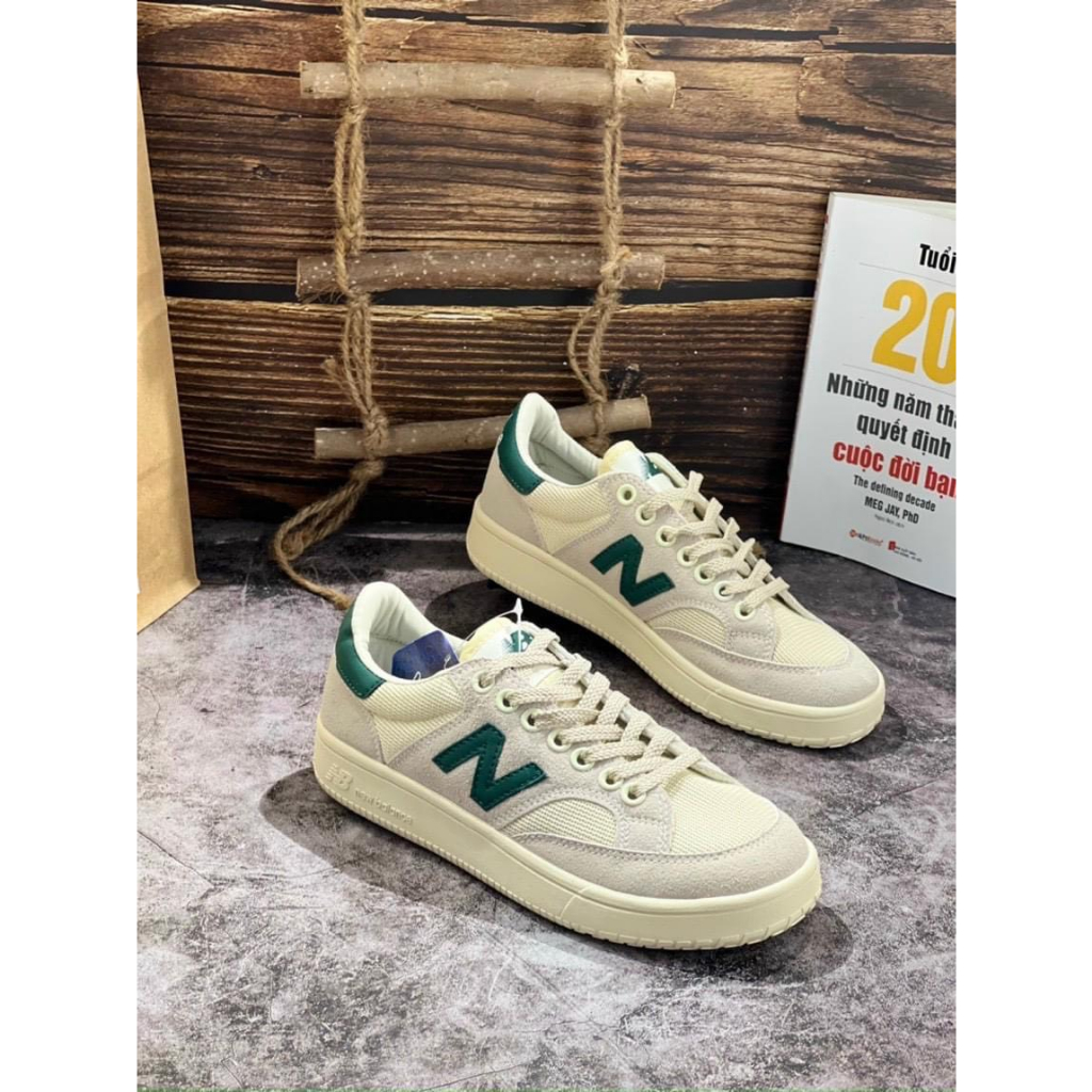 Giày sneaker NbB crtt 300 2.0 chữ N xanh vàng, Giày thể thao nam nữ nbb da lộn cao cấp 2022