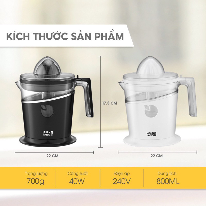MÁY VẮT CAM LEBENLANG LBL3386 DUNG TÍCH 800ML