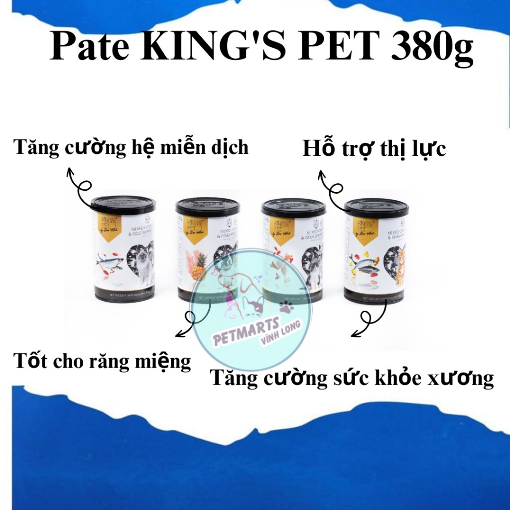 CHÍNH HÃNG] PATE KING'S PET CHO CHÓ MÈO - LON 380G