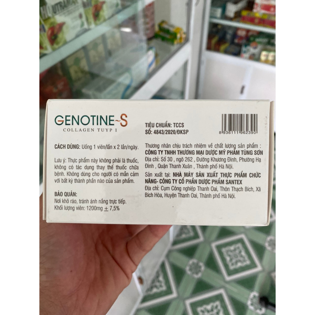 Viên uống đẹp da đẹp tóc GENOTINE-S bổ sung Collagen - Hàng chính hãng. HỘP 60 Viên
