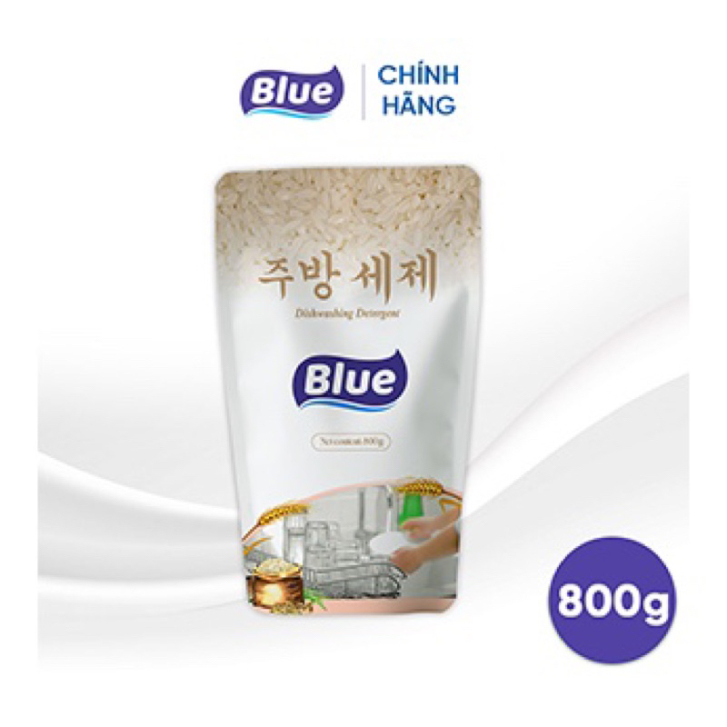 Nước Rửa Chén Bát Tinh Chất Gạo Blue 800ML Hàn Quốc Không Nhờn Không Hại Da Tay