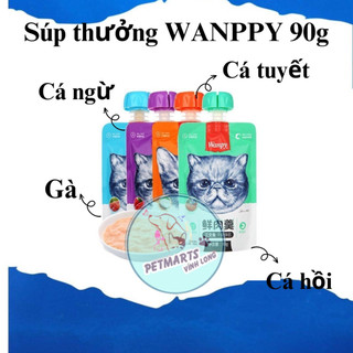 Súp thưởng dạng tuýp Wanpy 90g cho mèo