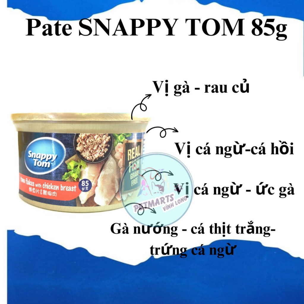 Snappy Tom Premium 85g pate đem lại bữa ăn ngon miệng cho bé mèo