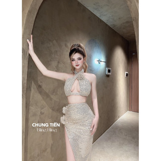 Set váy đầm đi tiệc bling xẻ đùi gợi cảm
