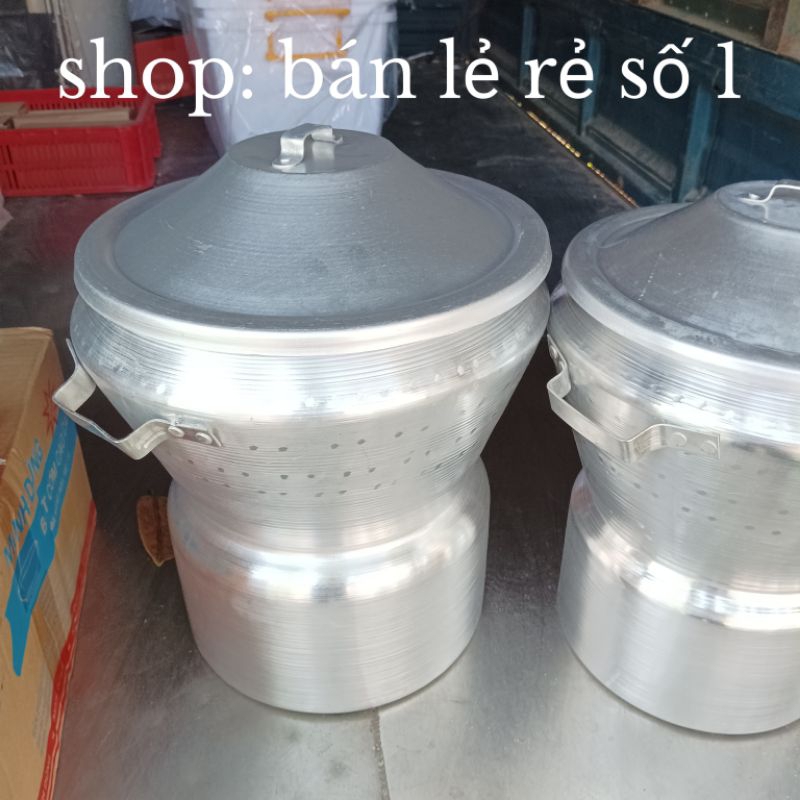 Chõ đồ xôi liền thân nhôm gò tinh khiết, nồi hấp đa năng, chõ xôi dày dặn loại 3, 6, 8 kg gạo