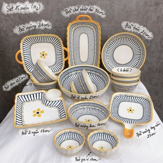 Tách lẻ set bát đĩa thổ cẩm