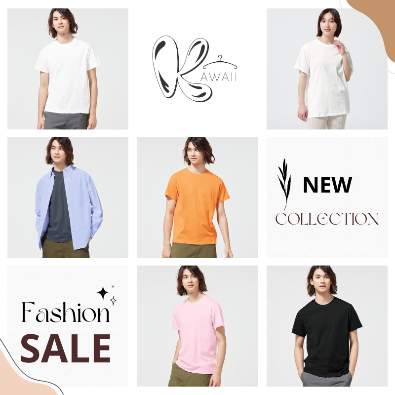 - Áo thun crew neck cổ tròn, 100% cotton, unisex - Mã 347120