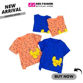 Áo thun bé trai cổ tròn trơn full size | JJ Kids Fashion