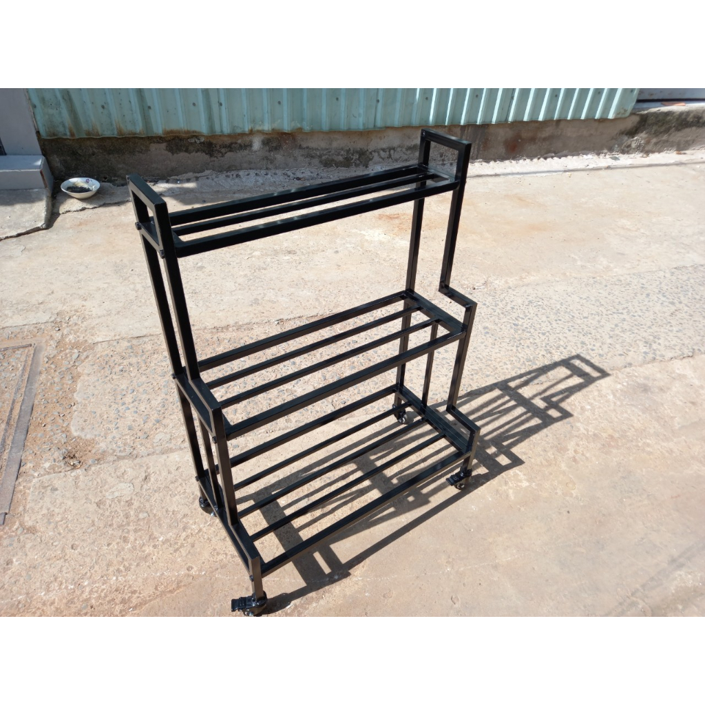 Kệ để chậu hoa cây cảnh 3 tầng trong và ngoài trời - Kệ sắt 3 tầng để chậu cây