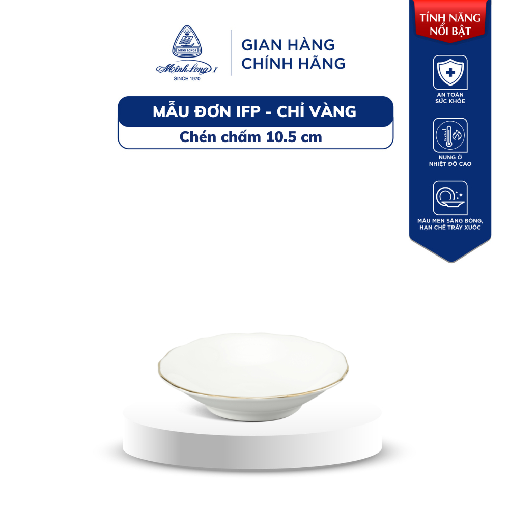 Chén, Bát Sứ Cao Cấp Minh Long - Mẫu Đơn IFP - Viền Chỉ Vàng