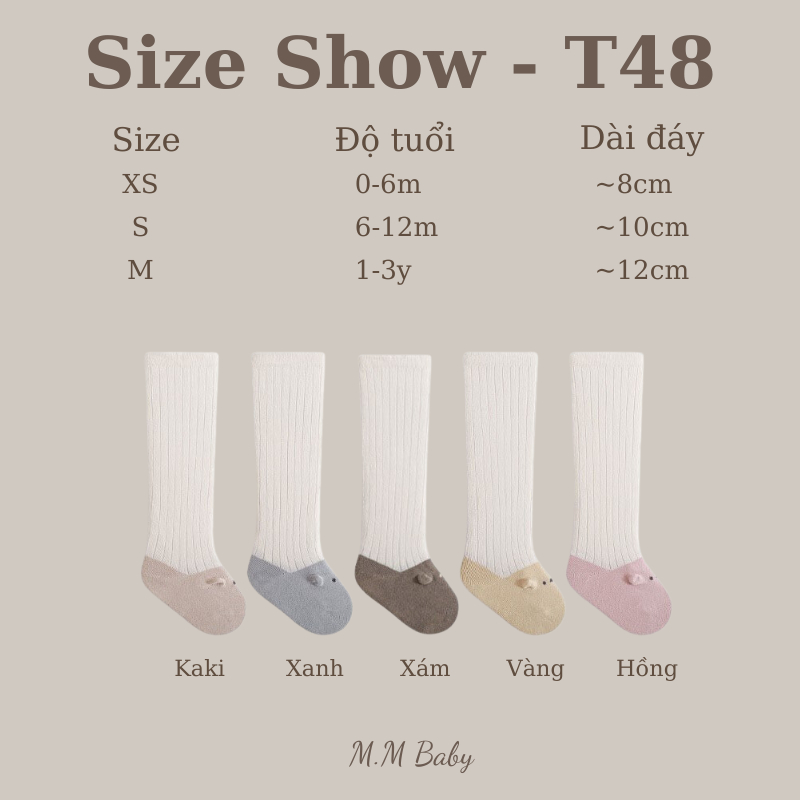 Tất vớ đùi bàn chân hình gấu NemoBaby cho bé T48 Mimikids