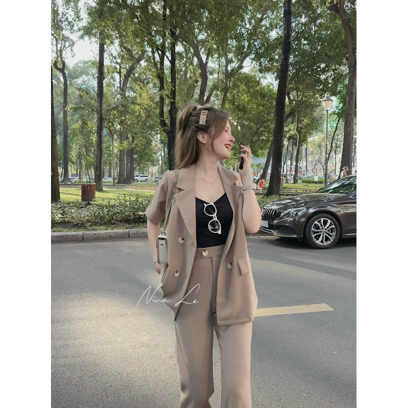 Sét vest  tuyết mưa 3 món sang trọng thời trang công sở đi chơi đi làm thoải mái