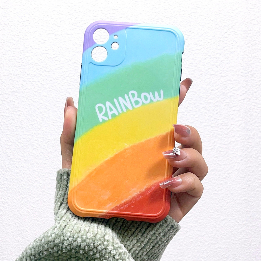 [ Iphone 11 ] Ốp Lưng Bảo Vệ Camera Rainbow