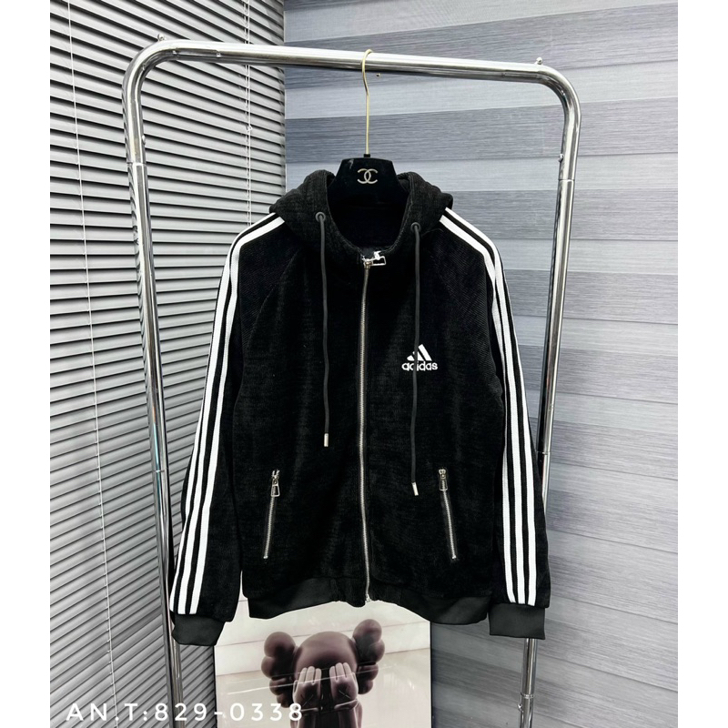 Áo khoác add lót lông cập bến 3 viền sọc cho mùa thu đông 2023 dành cho Nam