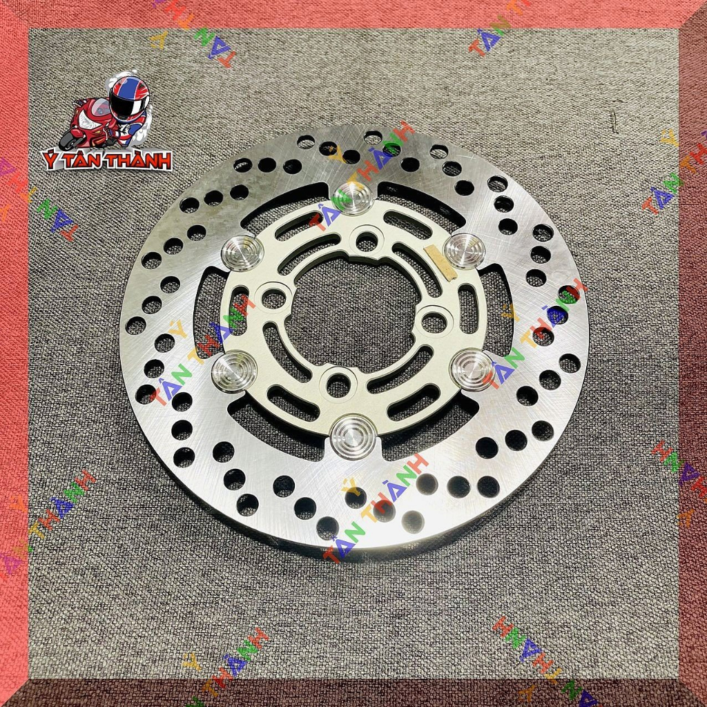 Đĩa thắng moto 3 long đền inox 220mm MS30