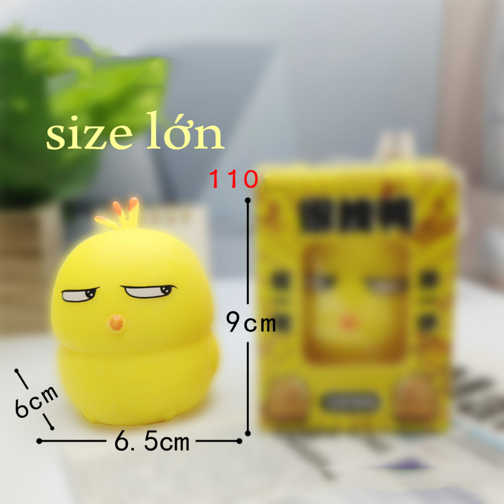 Thú silicon,đồ chơi giảm tress,vịt vàng lườm đáng yêu